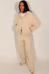 womens zip up hoodie and jogger tracksuit lounge set zara uk sale styledup fashion