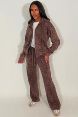 womens cross hoodie and wide leg joggers loungewear co ord tracksuit set styledup