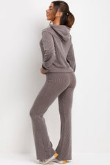 ribbed crop hoodie tracksuit womens loungewear co ord