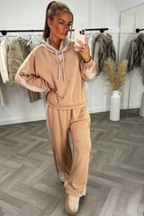 womens contrast hooded sweatshirt and joggers co ord set styledup fashion