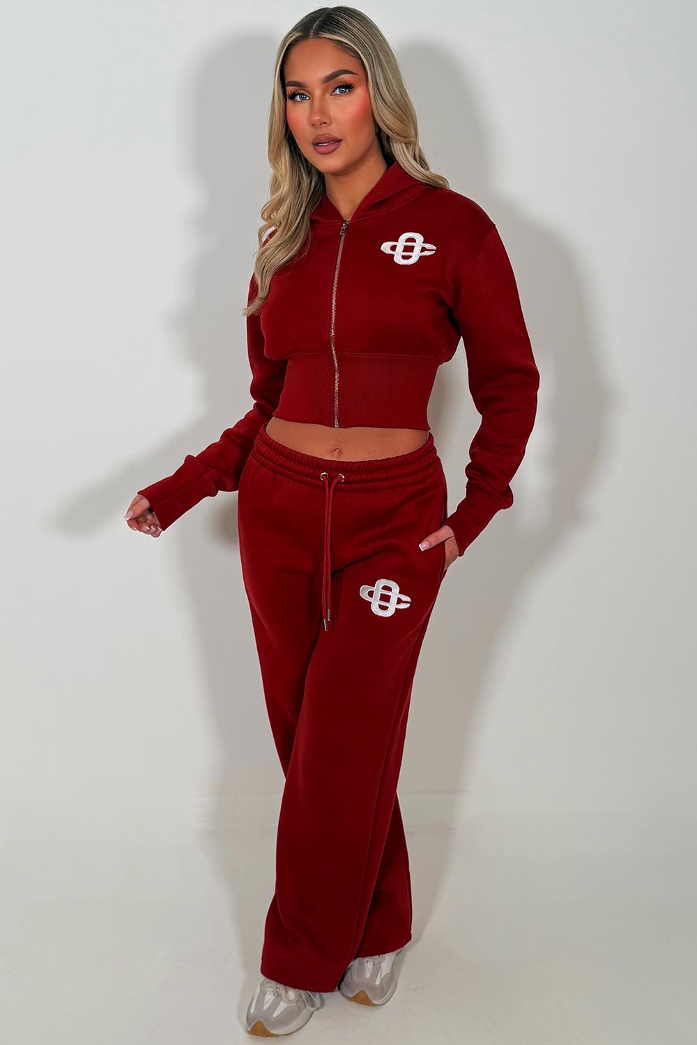 womens joggers and crop corset hoodie tracksuit set two piece couture club womens