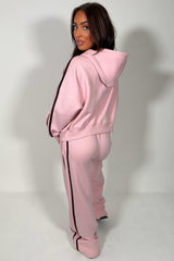 womens hoodie and joggers tracksuit set airport outfit pink styledup