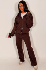 womens zip up hoodie and jogger tracksuit lounge set zara uk sale styledup fashion