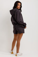 womens shorts and hooded sweatshirt co ord 