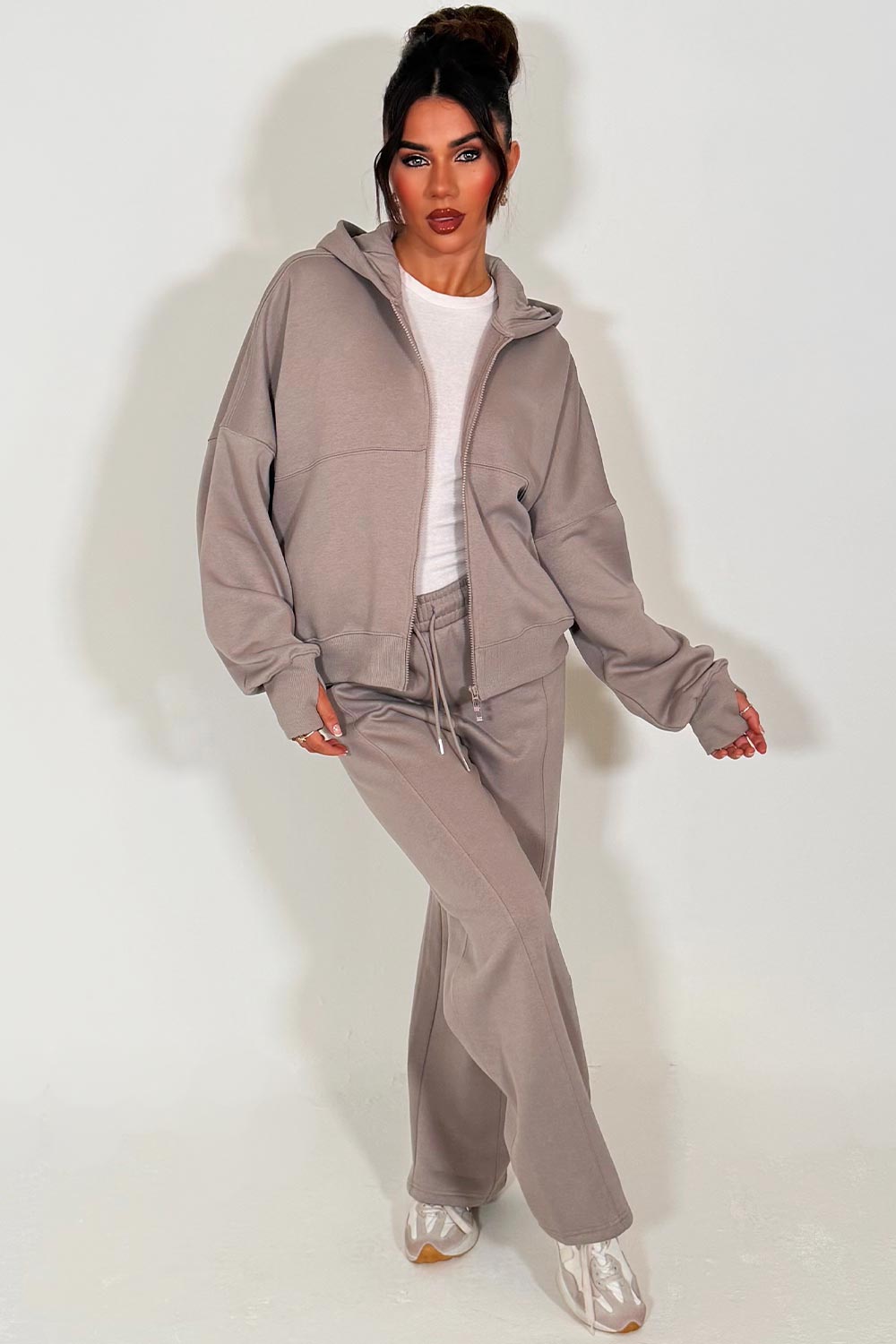 zara double zip hoodie and jogger tracksuit womens lounge set styledup 