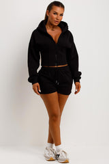 womens crop hoodie and shorts co ord set summer holiday tracksuit sale styledup