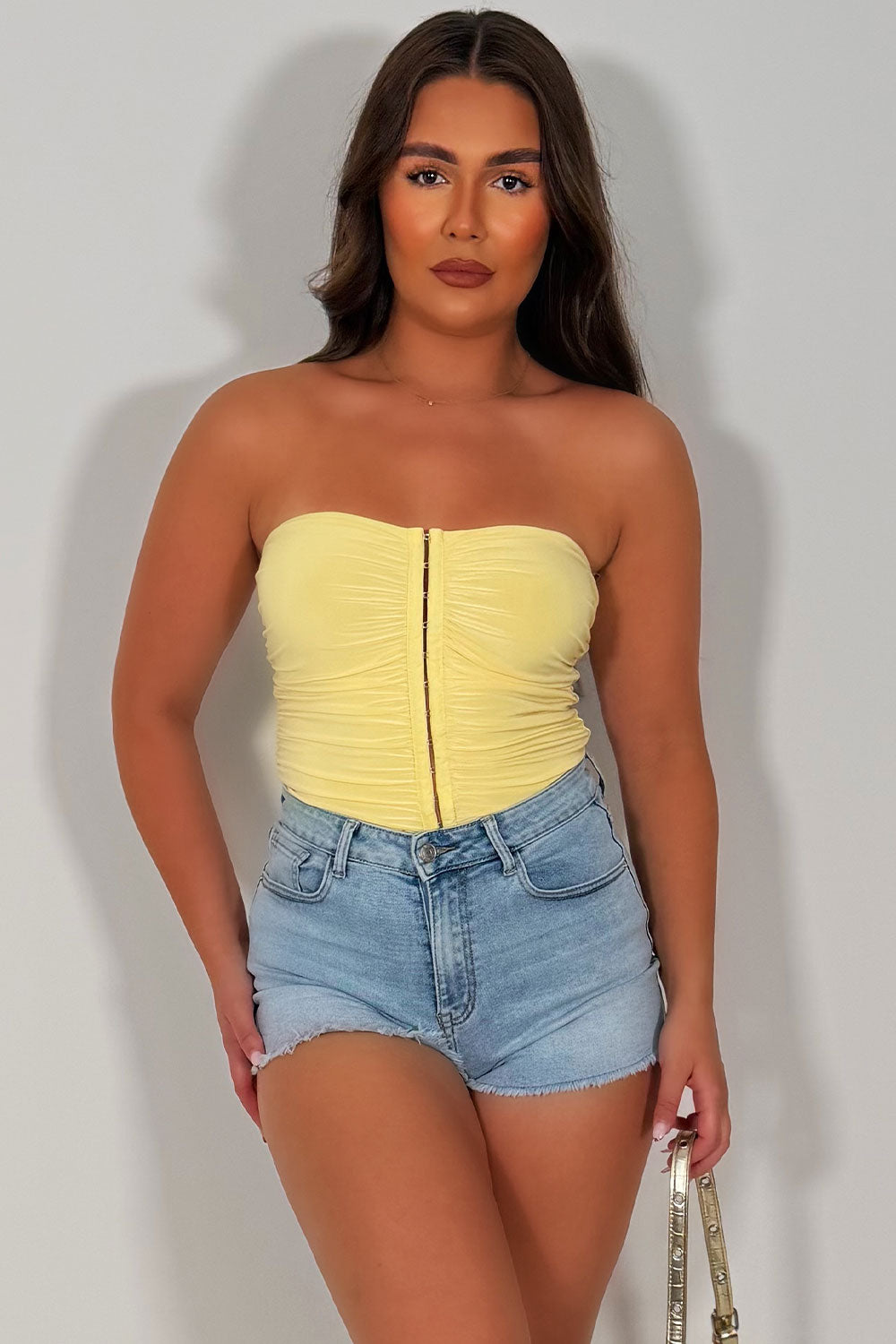 corset top with hook and eye bardot styledup