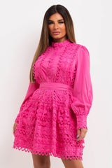 crochet occasion dress with long sleeves uk