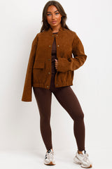 womens faux suede bomber jacket zara uk 