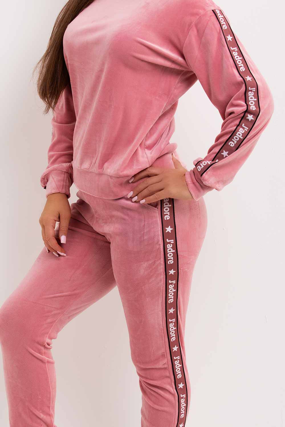 womens velour hooded tracksuit co ord 