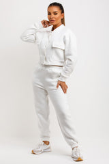 womens bomber jacket and joggers co ord set
