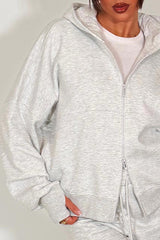 womens double zip drop shoulder oversized hoodie and wide leg joggers two piece tracksuit co ord set styledup casual lounge set zara womens