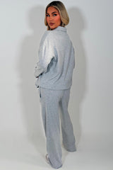 womens joggers and half button up front sweatshirt tracksuit lounge set airport outfit