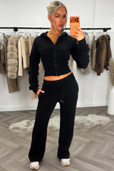 womens crop corset hoodie and joggers casual loungewear co ord set airport outfit cinched waist styledup