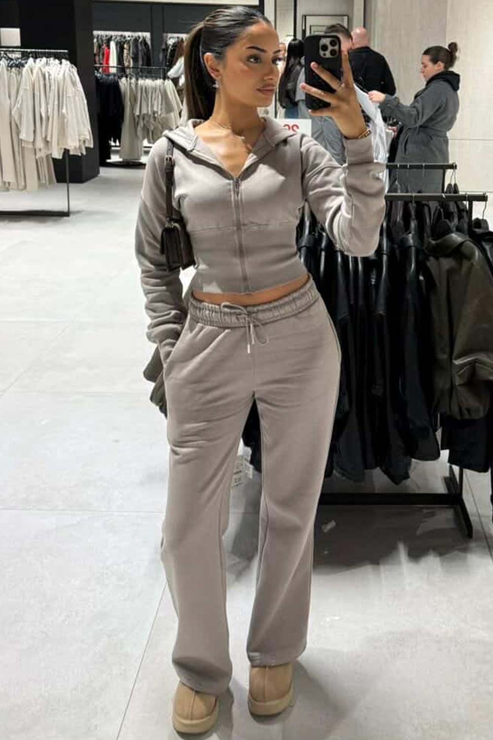 corset cinch waist hoodie and joggers lounge set styledup fashion
