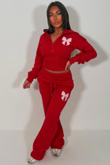womens crop corset hoodie and joggers tracksuit set airport outfit styledup