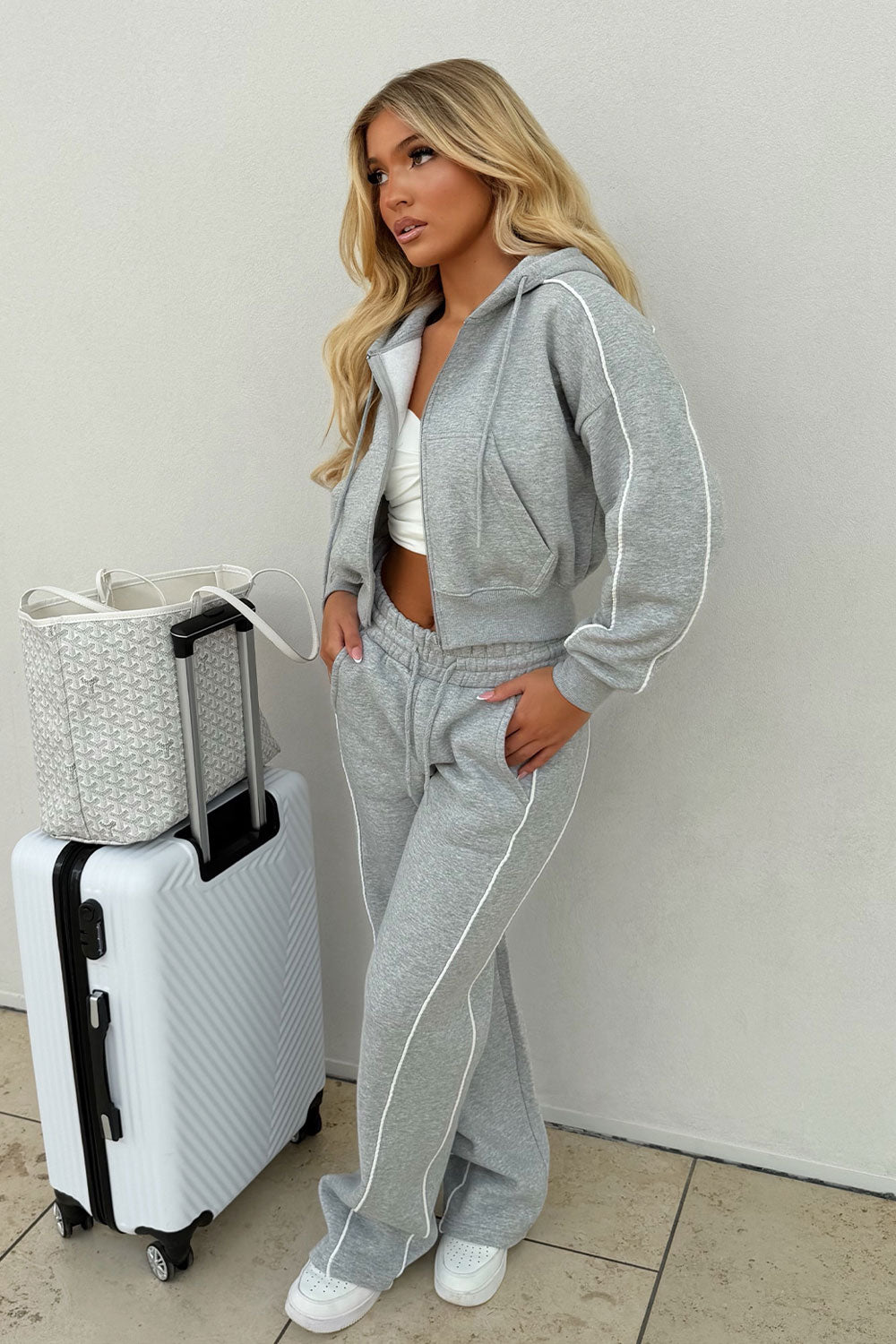 womens hoodie and joggers two piece loungewear co ord set styledup fashion airport outfit 