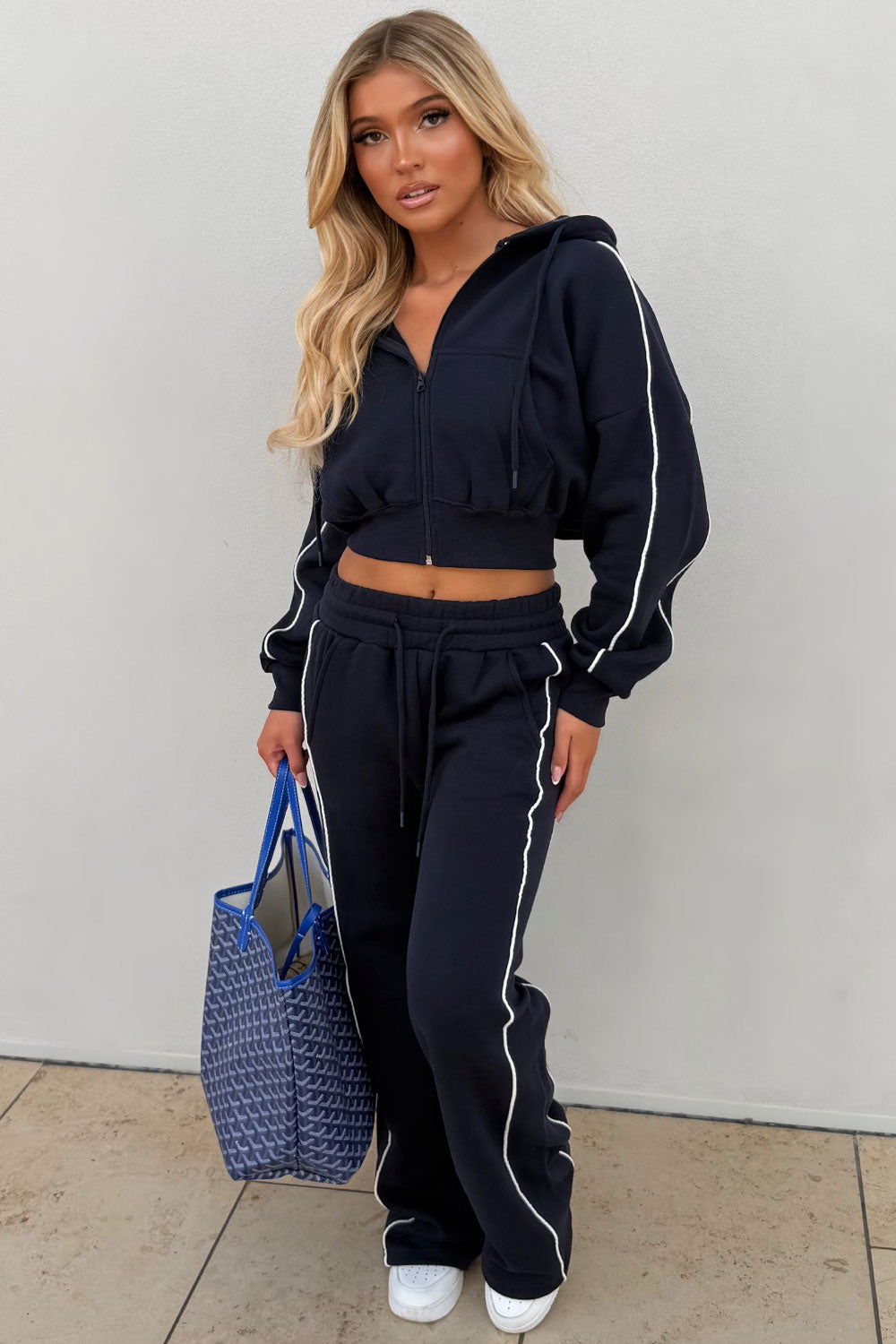 womens hoodie and joggers two piece loungewear co ord set styledup fashion airport outfit 