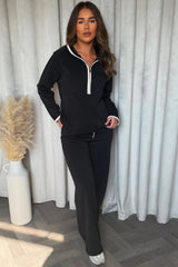 half zip sweatshirt and joggers two piece loungewear co ord set styledup