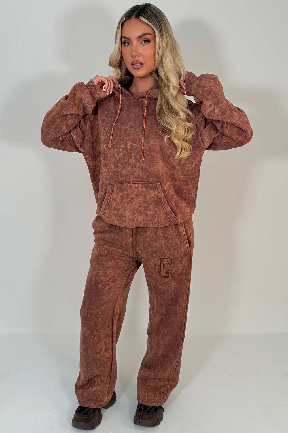 womens zip up joggers and hoodie tracksuit lounge set airport outfit styledup