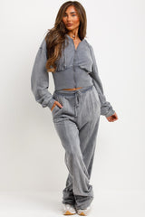 zara corset zip up hoodie and joggers tracksuit co rod set for womens styledup