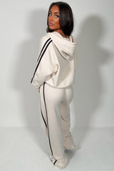 womens hoodie and joggers tracksuit set airport outfit oat marl styledup