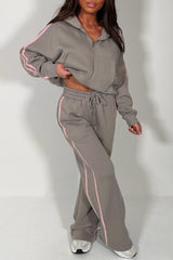 womens joggers and hoodie tracksuit set two piece travel in outfit dove grey styledup uk