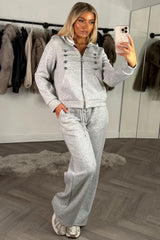 womens mock frog closure zip up hoodie and joggers tracksuit co ord set styledup uk