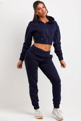 crop hoodie and joggers tracksuit loungewear set