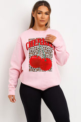 womens leopard print jumper sweatshirt