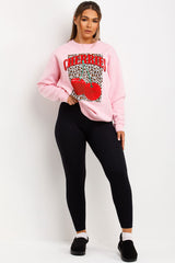 cherries leopard print sweatshirt womens