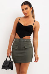 skorts with cargo pockets and belt