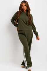 womens loungewear set with side stripe casual outfit co ord