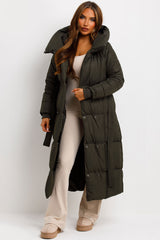 long padded puffer coat for womens