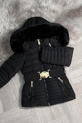 girls next coat with faux fur hood back to school 