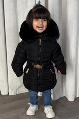 mini me outfits black coat with belt