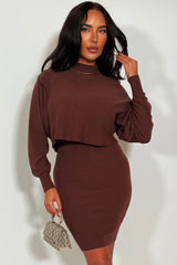 long sleeve knitted jumper dress for christmas party outfit 