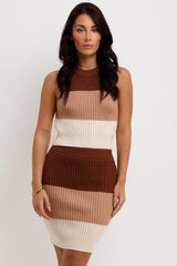 womens knitted skirt and top co ord set