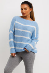 knitted oversized jumper with stripes