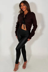 knitted brown cardigan christmas party outfit styledup