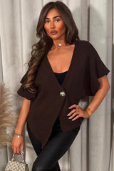 knitted cardigan with gold button womens cape christmas outfit