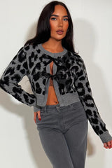 knitted cardigan with bow tie front christmas party outfit styledup