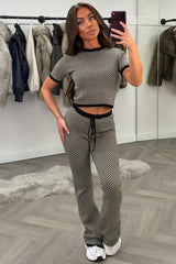 black check knitted loungewear set styledup uk