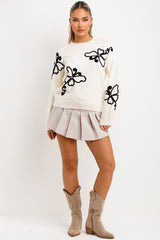 womens knitted jumper with diamante butterfly detail christmas market outfit