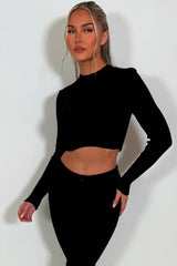 long sleeve round neck knitted jumper womens 