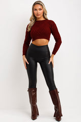 cropped cable knit pullover women