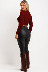 women’s cable knit crop jumper styledup