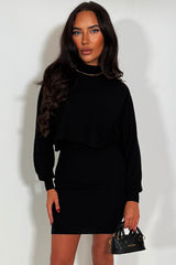 long sleeve knitted jumper dress for christmas party outfit 