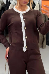 womens knitted jumper top and trousers two piece set occasion outfit styledup uk