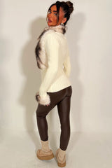 faux fur cardigan knitted christmas market outfit styledup